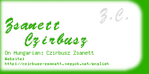 zsanett czirbusz business card